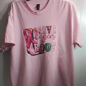 Gildan Light Pink Heavy Cotton Cancer awearness T-Shirt